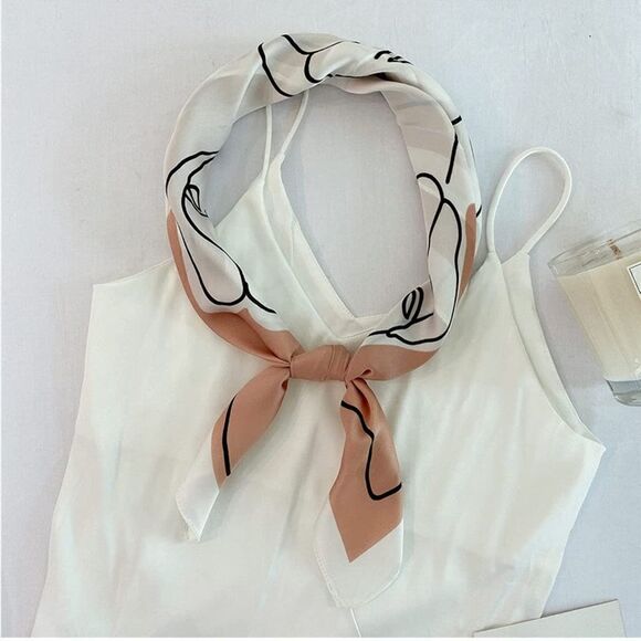 Abstract Silhouette Silky Scarf  main image 4